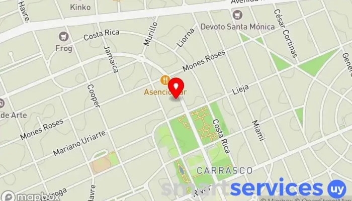 mapa de Liceo Nº 15 Ibiray Centro de educación secundaria, Escuela de primaria en Montevideo