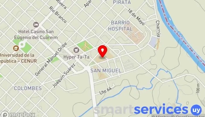 mapa de Liceo Nº 2 de Artigas Centro de educación secundaria en Artigas