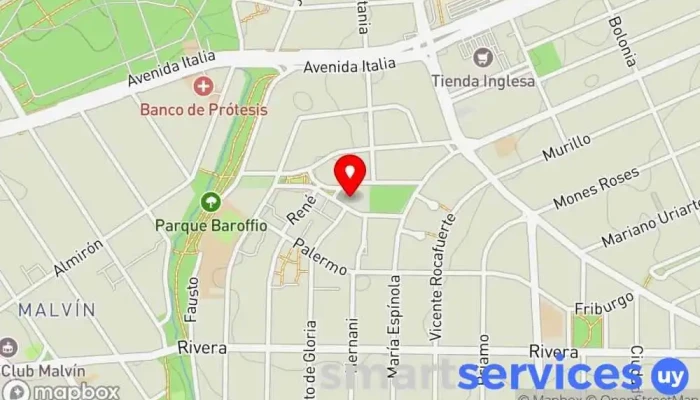 mapa de Liceo Nº 20 Joaquín Torres García Instituto de secundaria en Montevideo