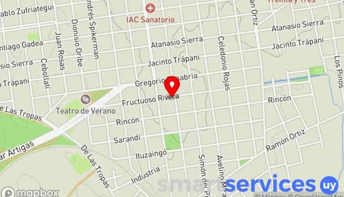 mapa de Liceo Nº 4 de Treinta y Tres Centro de educación secundaria en Treinta y Tres