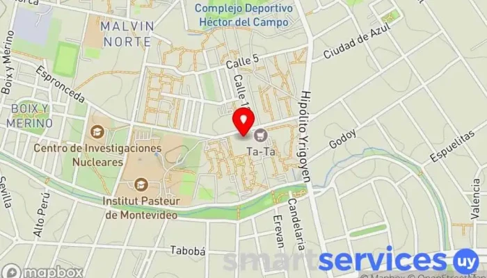 mapa de Liceo N.º 42 José Pedro Cardoso Instituto de secundaria en Montevideo