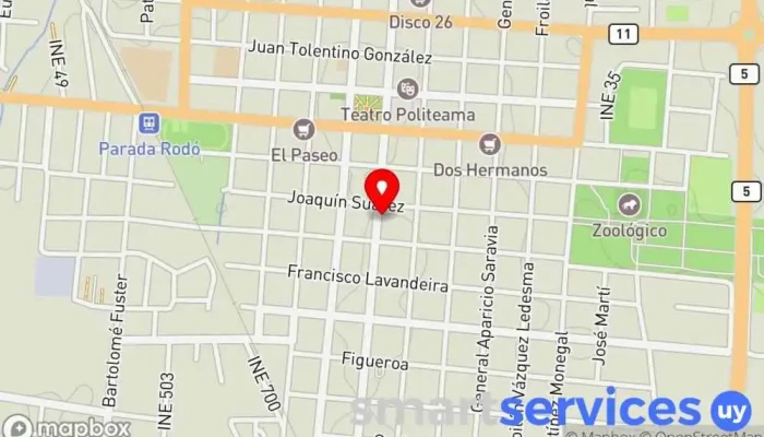 mapa de Liceo Nº1 Deptal Tomás Berreta Centro educativo en Canelones