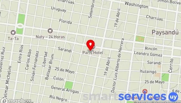 mapa de Liceo Pyaguazú Escuela en Paysandú
