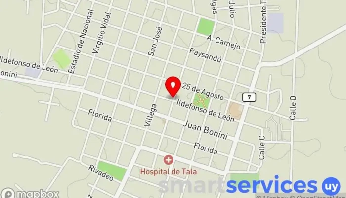 mapa de Liceo San Jose Centro de educación secundaria en Tala