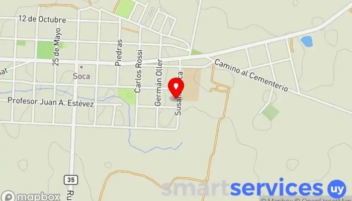 mapa de Liceo Soca Colegio público, Escuela en Doctor Francisco Soca