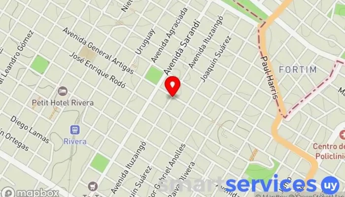 mapa de MAPFRE - Oficina Rivera Compañía de seguros en Rivera