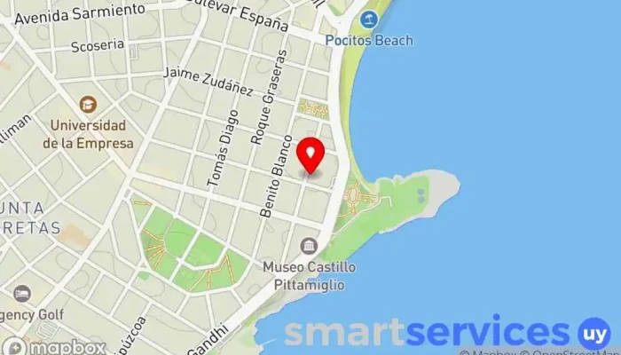 mapa de Meller - Óptica Pocitos Óptica en Montevideo