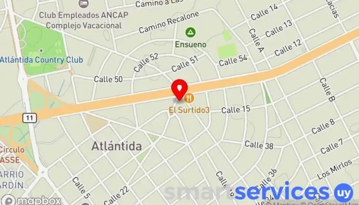 mapa de Mercado Atlántida Supermercado en Atlántida