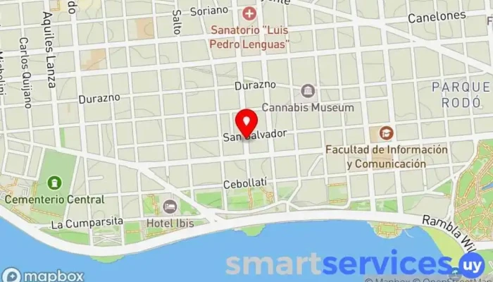 mapa de Minas y San Salvador  en Montevideo