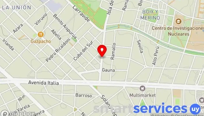 mapa de Minnesota y Alfonso Rodriguez Castelao Bus stop en Montevideo