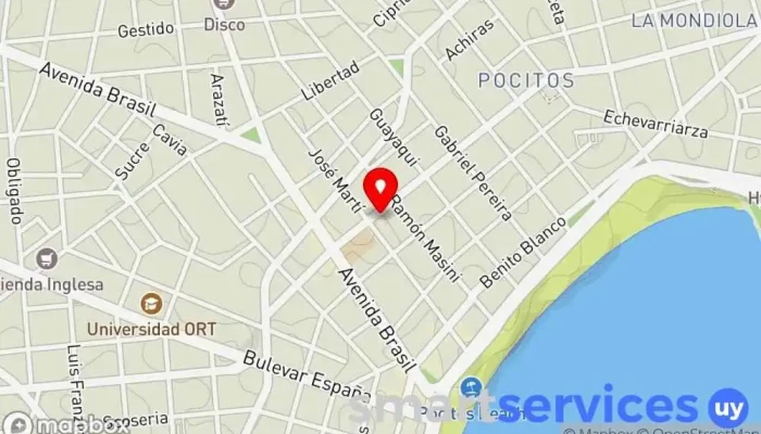mapa de Montevideo College Escuela en Montevideo