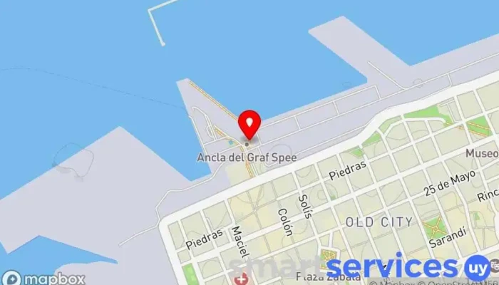 mapa de Montevideo Terminal Рortuaria Terminal de ferry en Montevideo