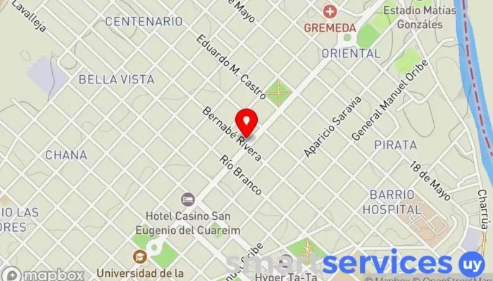mapa de Movie Club Cines Artigas Cine en Artigas