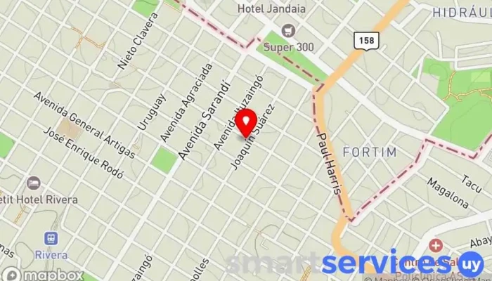 mapa de Movilcor Servicio de emergencias en Rivera