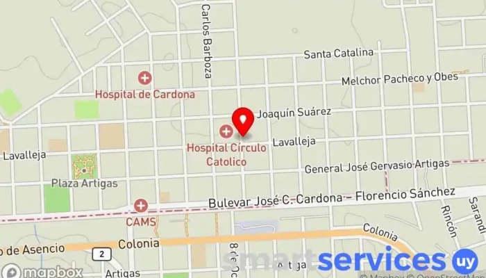 mapa de Nossar Cardona Empresa de autobuses en Cardona