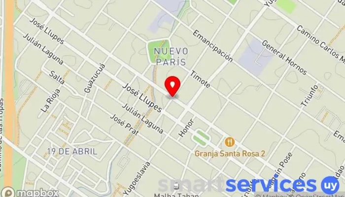 mapa de Nuevo París  en Montevideo