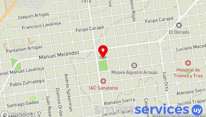 mapa de Oficina de Turismo IDTT Centro de visitantes en Treinta y Tres