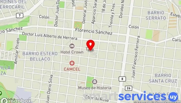 mapa de Óptica A y B Óptica en Melo