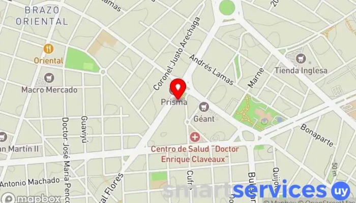 mapa de Óptica Alcalá Óptica, Optometrista en Montevideo