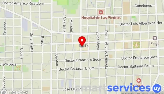 mapa de Optica Amanecer - Dr Pouey 617 Las Piedras Óptica, Centro comercial en Las Piedras