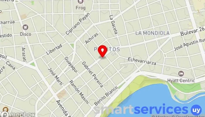 mapa de Optica Americana 26 de Marzo Óptica en Montevideo