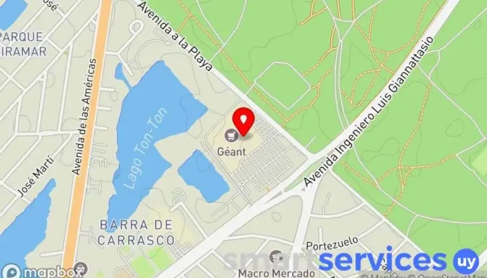 mapa de Óptica Americana Geant parque Roosevelt Comercio en Ciudad de la Costa