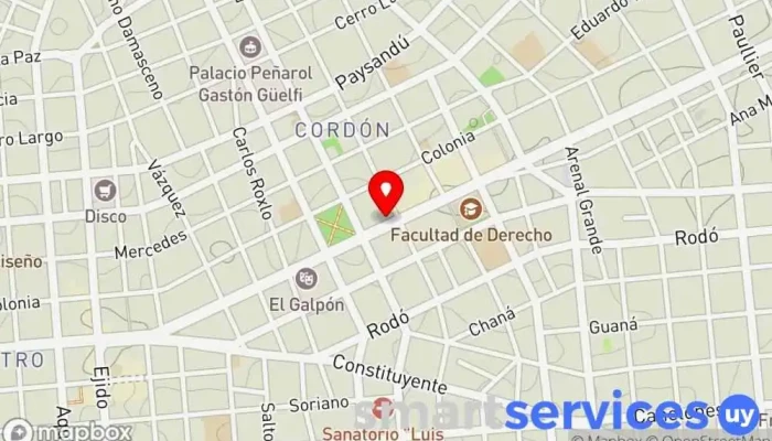mapa de Óptica Americana Óptica en Montevideo