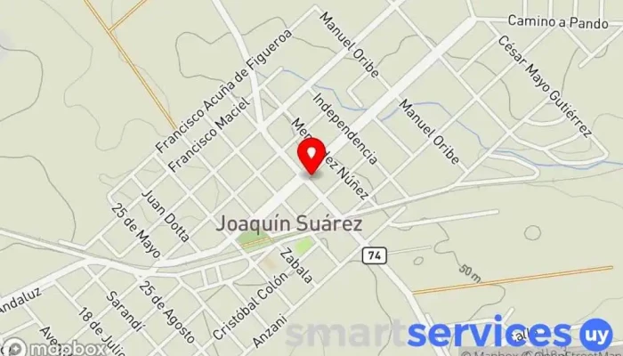 mapa de Optica Ana Fagundez Tienda de belleza y salud en Joaquín Suárez