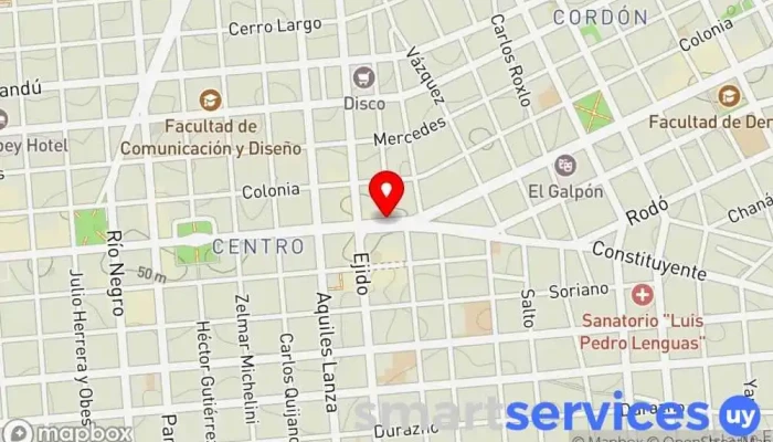 mapa de Óptica Ariel Óptica en Montevideo