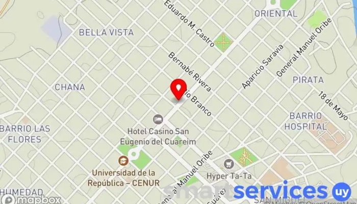 mapa de Óptica Artigas Óptica en Artigas