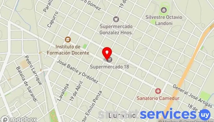 mapa de Optica Bacon Óptica en Durazno
