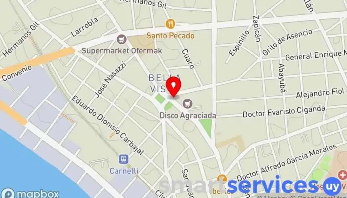 mapa de Óptica Bella Vista Óptica en Montevideo