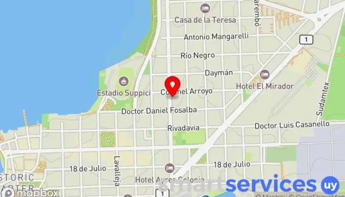 mapa de Óptica Braito Optical products manufacturer en Col. del Sacramento