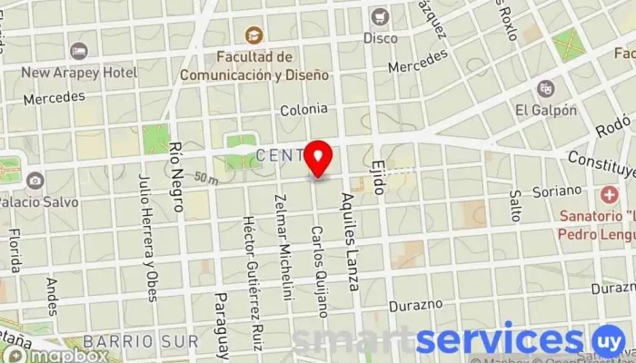 mapa de Óptica Briozzo Óptica en Montevideo