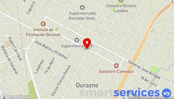 mapa de Óptica Brun Centro comercial en Durazno