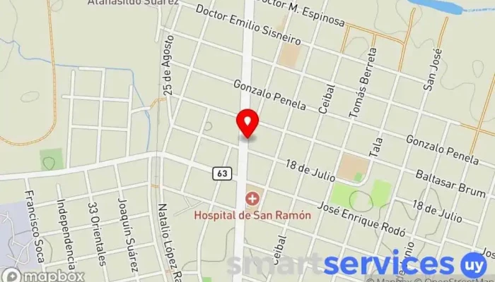 mapa de Óptica Burguez Óptica en San Ramón