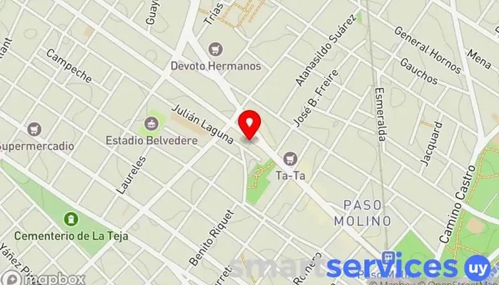 mapa de Optica Campos Óptica en Montevideo