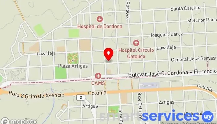 mapa de Óptica Cardona Oftalmólogo en Cardona