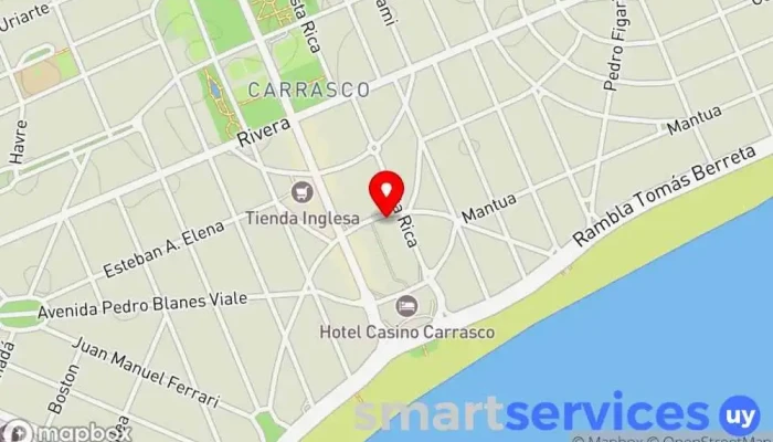 mapa de Óptica Casino Óptica, Audiólogo en Montevideo