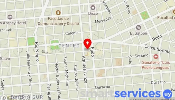 mapa de Óptica CentroVisión Óptica en Montevideo