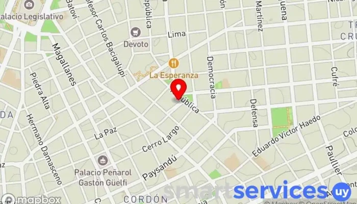 mapa de Óptica D´Agata Óptica en Montevideo