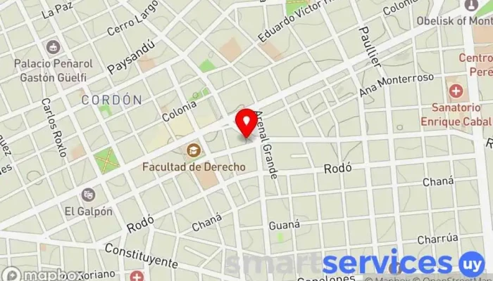 mapa de Optica Daniel Angeloro Rivera 1940 Óptica en Montevideo