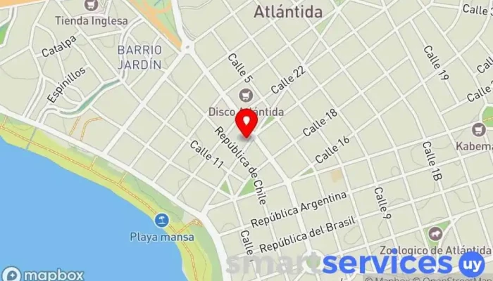mapa de Óptica de la Costa Óptica en Atlántida
