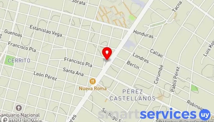 mapa de Óptica Del Cerrito Óptica, Centro comercial en Montevideo