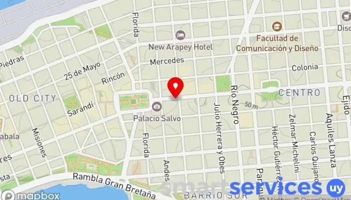 mapa de OPTICA DEL NOTARIADO Óptica en Montevideo