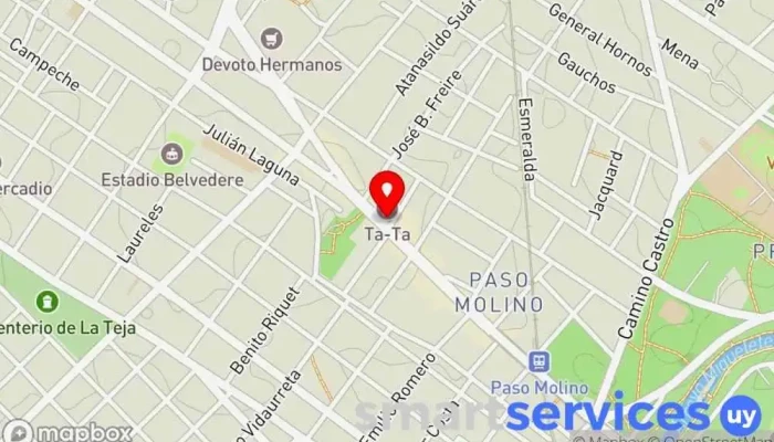 mapa de Óptica Del Paso Óptica en Montevideo