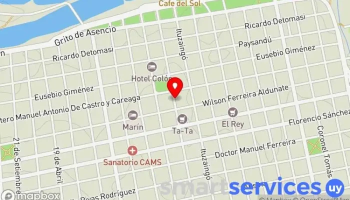 mapa de Óptica Del Rey Óptica en Mercedes