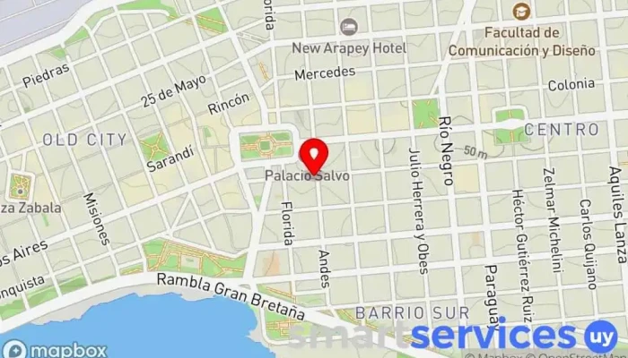 mapa de Optica Del Sur Óptica en Montevideo