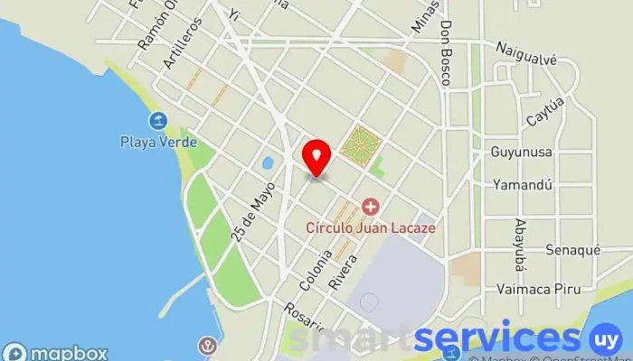 mapa de OPTICA DELFINO JUAN LACAZE Óptica, Audiólogo, Proveedor de lentes de contacto, Joyería, Oftalmólogo, Tienda de gafas de sol en Juan L. Lacaze