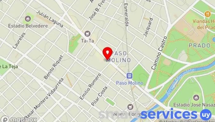 mapa de OPTICA DELFINO PASO MOLINO Óptica, Optometrista en Montevideo